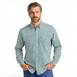 Barbour Classic Fit Plaid Oxford Button Up Shirt Men's XXL